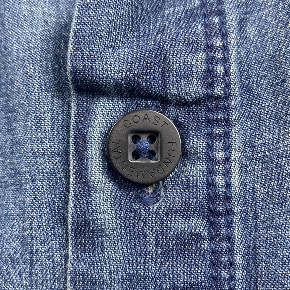 Fundamental Coast Denim Short Sleeve Button Up (Blue) - Picture 11 of 16